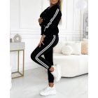 Striped Tape Patch Snap Button Baseball Jacket