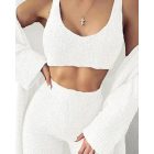 Open Front Cozy Loungewear Cardigan Top Fuzzy Longline Coat