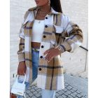 Plaid Pattern Casual Shacket Jacket Button Down Long Sleeve Shirt Fall Clothes Outfits