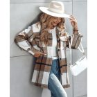 Plaid Pattern Casual Shacket Jacket Button Down Long Sleeve Shirt Fall Clothes Outfits