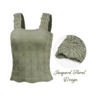Floral Jacquard Thick Strap Tank Top