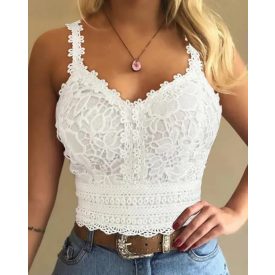 Floral Pattern Shirred Cami Top
