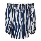 Zebra Stripe Print Off Shoulder Lantern Sleeve Top