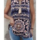 Tribal Print Sleeveless Tied Detail Tank Top