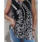 Tribal Print Knotted Tank Top