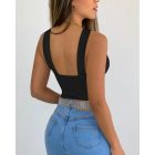Rhinestone Halter Sleeveless Slim Fit Tank Ruched Casual Top