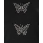 Rhinestone Butterfly Pattern Long Sleeve Top
