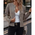 Herringbone Pattern Open Front Overcoat