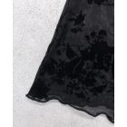 Glitter Lurex Mock Neck T Shirt Casual Sheer Mesh Slim Fit Blouse Top