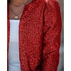 Sparkly Sequin Open Front Puff Sleeve Blazer Coat