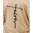 Letter Print Cold Shoulder Drawstring Long Sleeve Dress