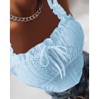 Eyelet Embroidery Frill Hem Tank Top