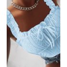 Eyelet Embroidery Frill Hem Tank Top