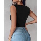 Jacquard Halter Lace Trim Sleeveless Tank Casual Slim Fit Knit Top