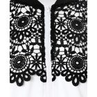 Guipure Lace Zipper Front Long Sleeve Coat