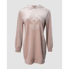 Letter Embroidery Velvet Hooded Sweatshirt Dress