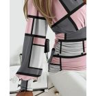 Geometric Print Lantern Sleeve Top