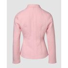 Stand Collar Long Sleeve Cable Textured Coat Button Front Jacket