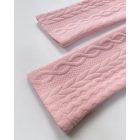 Stand Collar Long Sleeve Cable Textured Coat Button Front Jacket