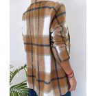 Plaid Pattern Lapel Neck Flap Detail Blazer