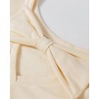 Round Neck Bowknot Decor Hollow Out Sweatshirt