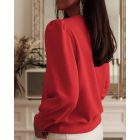 Round Neck Long Sleeve Button Decor Sweatshirt