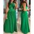 Halter Sleeveless Tied Detail Shirred Criss Cross Flared Dress Glamorous Evening Dress