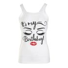 Lip Letter Figure Print Backless Casual Top