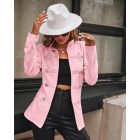 Stand Collar Frog Front Button Long Sleeve Fake Pockets Coat Casual Jackets