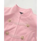 Stand Collar Frog Front Button Long Sleeve Fake Pockets Coat Casual Jackets