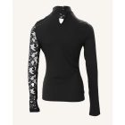 Rhinestone Bandeau Sheer Mesh Slim Fit Long Sleeve Tee Sexy Top