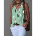 Feather Print Guipure Lace Tank Top