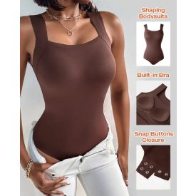   ChicMe ContourX U Neck Shapewear Built-in Bra Sleeveless High Strechy Slim Fit Tank BodySuits