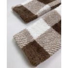 Plaid Print Double Breasted Teddy Coat