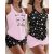 2PCS Pajamas Sets Floral Print U Neck Sleeveless Tank Top and Casual Drawstring Shorts Set
