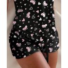 2PCS Pajamas Sets Floral Print U Neck Sleeveless Tank Top and Casual Drawstring Shorts Set