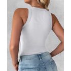 2-Pack Round Neck Thick Strap Racerback Ribbed Tank Slim Fit Tops without Bra Pads