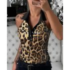 Rhinestone Contrast Sequin Keyhole Neck Sleeveless Slim Fit Elasticity Ribbed Top Elegant Tank