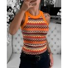 Geometric Pattern Tank Top