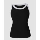 Contrast Binding Tank Tops Summer Sleeveless Basic Cami Top Shirt Slim Knit Ribbed Racerback Blouses
