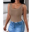 3-Pack Scoop Neck Sleeveless Ribbed Tank Top Cami Tee Shirts