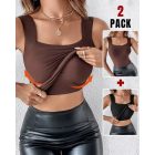 ChicMe ContourX 2 Piece U Neck Shapewear Built-in Bra Tank High Strechy Sleeveless Slim Fit Tops Camisole