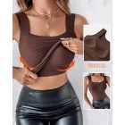 ChicMe ContourX 2 Piece U Neck Shapewear Built-in Bra Tank High Strechy Sleeveless Slim Fit Tops Camisole