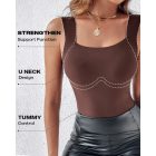 ChicMe ContourX 2 Piece U Neck Shapewear Built-in Bra Tank High Strechy Sleeveless Slim Fit Tops Camisole