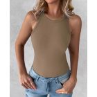 3-Pack Knit Round Neck Thick Strap Racerback Tank Tops