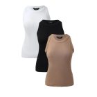 3-Pack Knit Round Neck Thick Strap Racerback Tank Tops