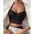 V-Neck Lace Crop Cami Top Spaghetti Strap Two Layer Bralette Bustier Tops