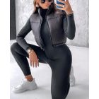 Lightweight Cropped Puffer Vest Quilted Padded Zip Up Sleeveless Jacket