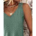 Eyelet Embroidery Hollow Out Tank Top
