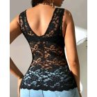 V-Neck Embroidery Lace Tank Top